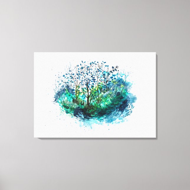 Um certo tom de impressão de aquarelas verdes (Frente)