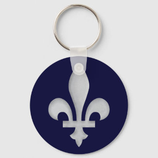 Um Chaveiro de prata Fleur-de-lys