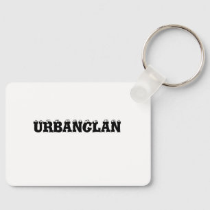 Um chaveiro elegante que tem design de fonte URBAN