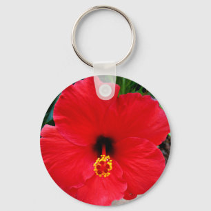 Um chaveiro vermelho da flor do hibiscus