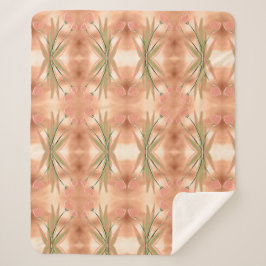 Um cobertor com uma Impressão de Tulipa Rosa e Cor