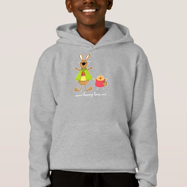 Um Coelhinho Me Ama. Páscoa Hoodie (Frente)