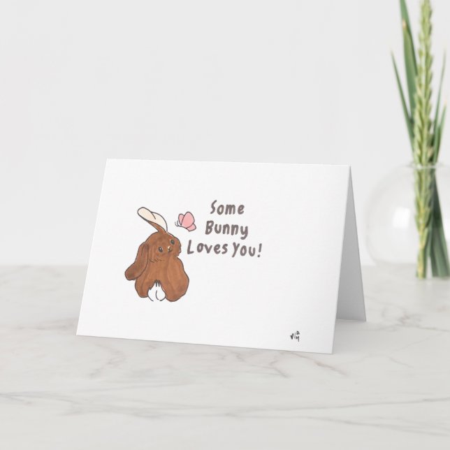 Um Coelhinho Te Ama Um Cartão (Frente)
