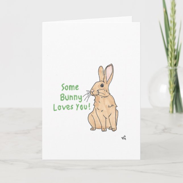 Um Coelhinho Te Ama Um Cartão (Frente)