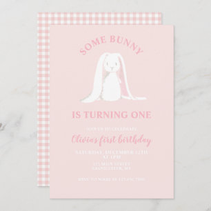 Um coelho é um primeiro convite de aniversário ros