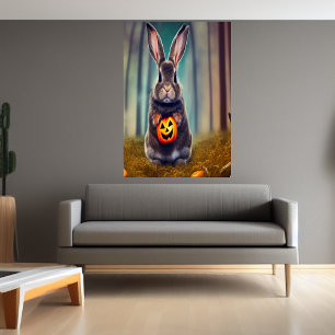 Um coelho na floresta AI Art Poster