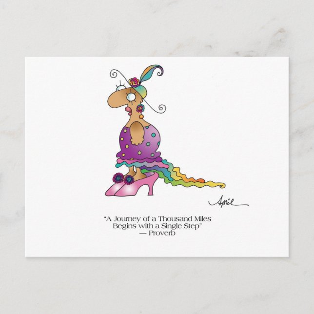 Um Começo de Jornada Cartão postal por April McCal (Frente)