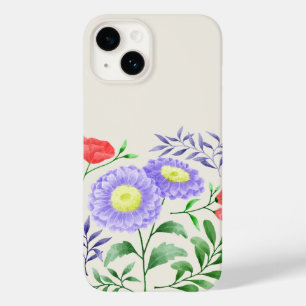 Um conjunto de flores pintadas em aquarela