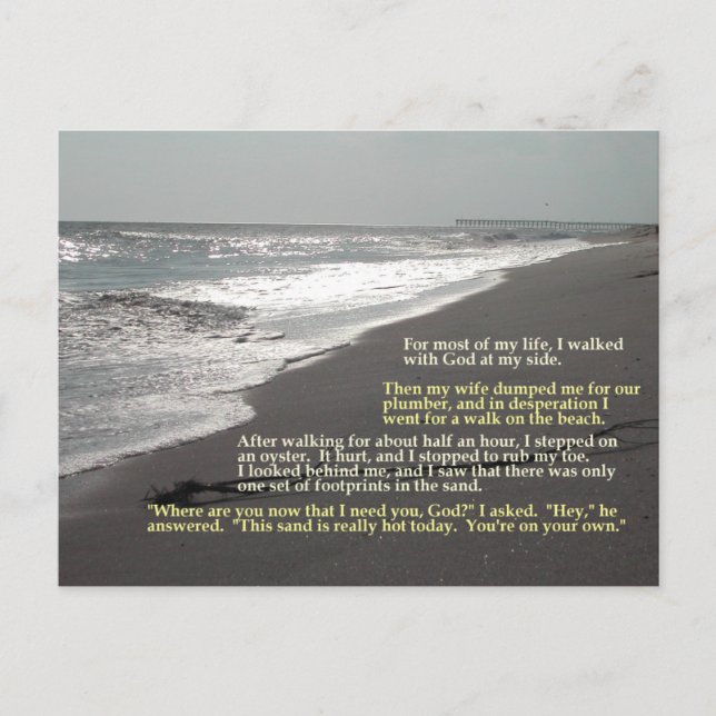 Um Conjunto de Pegadas... Cartão Postal (Frente)