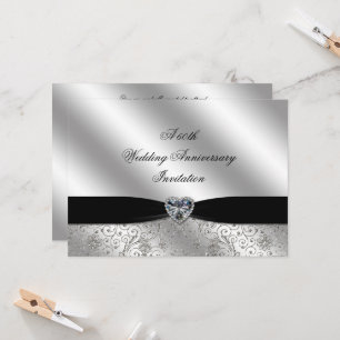 Um Convite 7x5 para 60º Aniversário de Casamento d