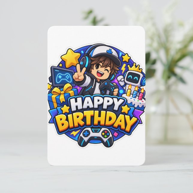 Um convite de aniversário agradável (Em pé/Frente)