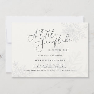 Um convite de aniversário com floco de neve