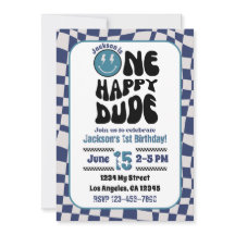 Um Convite de aniversário de Cara Feliz