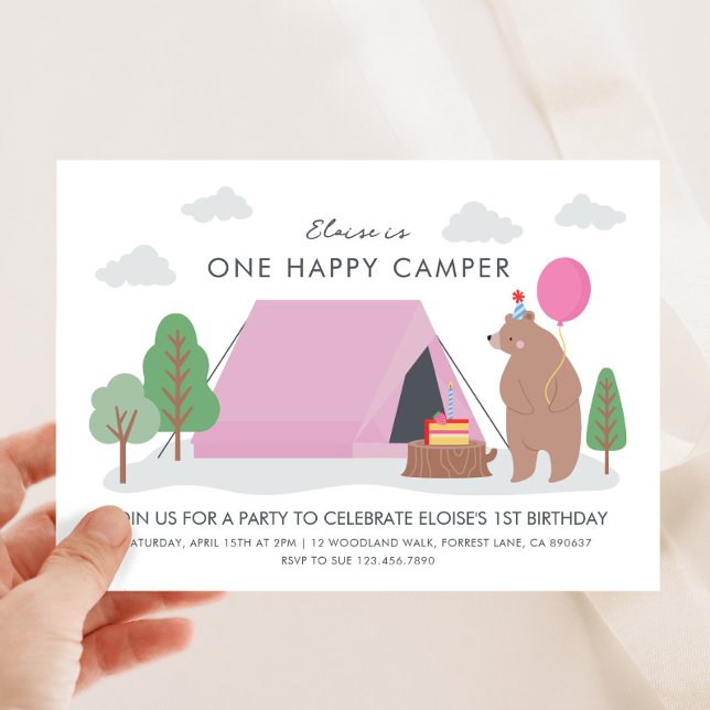 Um Convite de Aniversário do Camper Feliz (Criador carregado)