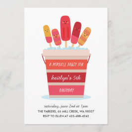 Um convite de aniversário do Popsicle Party Kid