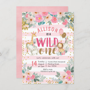 Um convite de aniversário para a garota safari