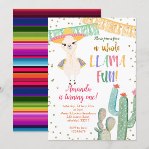 um convite de aniversário para diversão do Llama