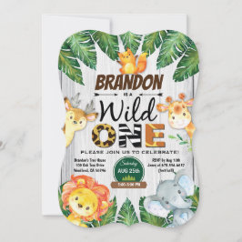 Um convite de aniversário selvagem. Rapaz da selva