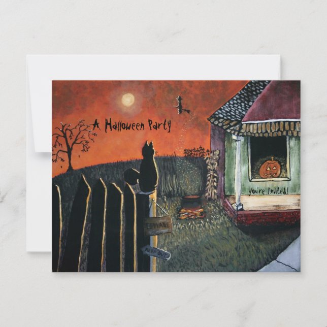 Um convite de assombro do Dia das Bruxas (Frente)