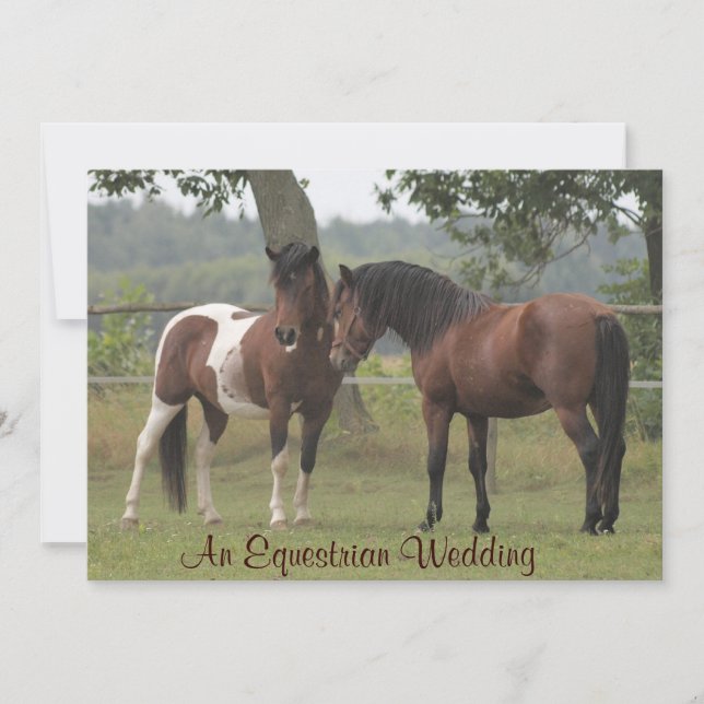 Um Convite de Casamento Equestre para Amantes de C (Frente)