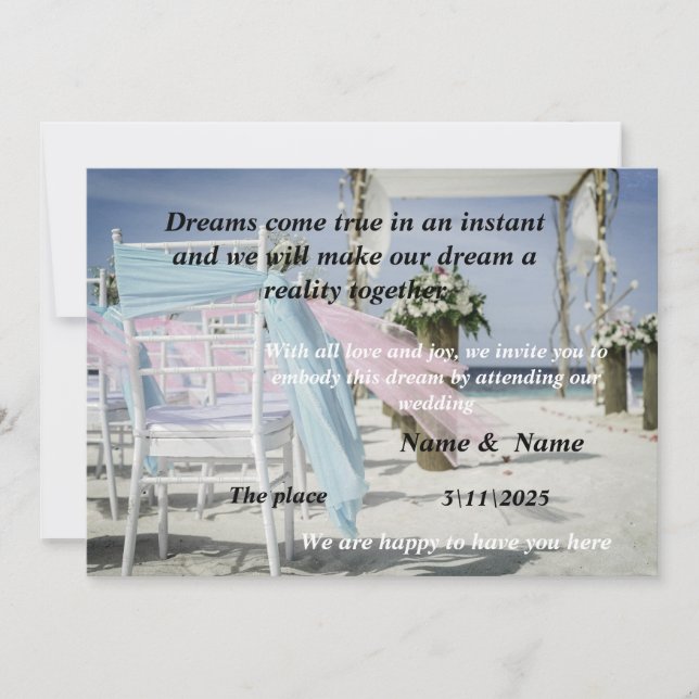 Um convite de casamento para o momento mais bonito (Frente)