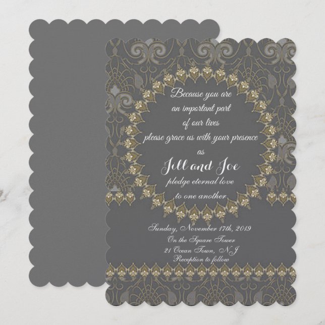 Um Convite De Casamento Prissy (Frente/Verso)