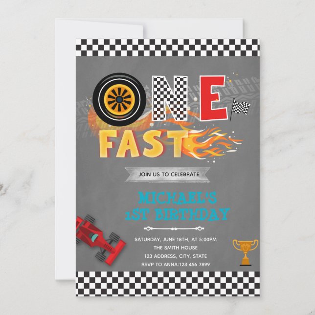 um convite de festa de aniversário rápido (Frente)