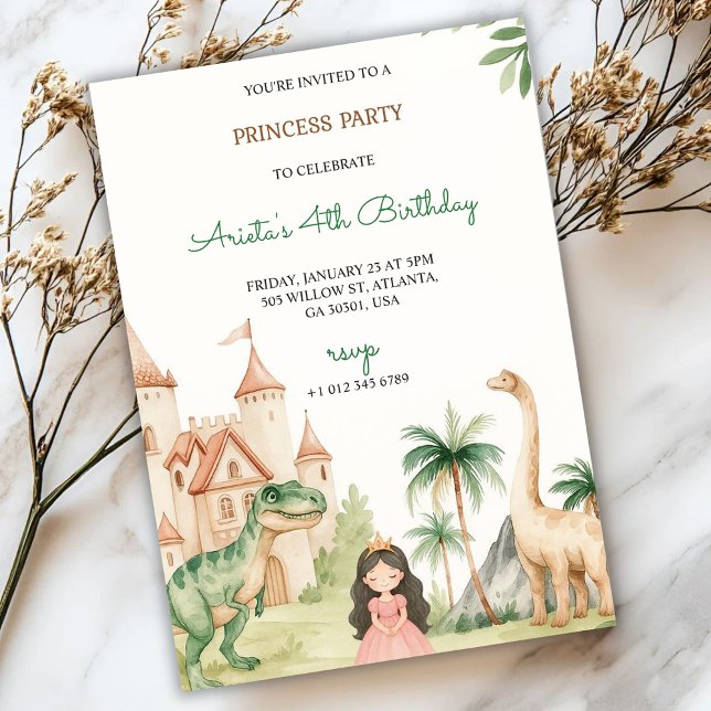 Um convite de festa infantil com uma princesa (Criador carregado)