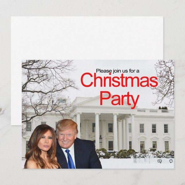 Um convite de Natal de Donald e Melania (Frente/Verso)