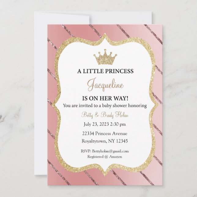 Um Convite de Uma Pequena Princesa a Caminho, Tiar (Frente)