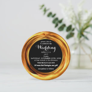 Um convite elegante de anel de ouro