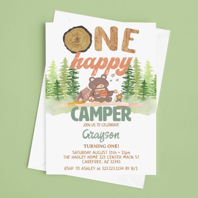 Um Convite Feliz de Aniversário de Camper (Criador carregado)