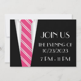 Um Convite Formal de Gravata Rosa