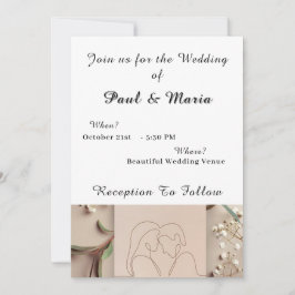 Um Convite Moderno Elegante De Casamento