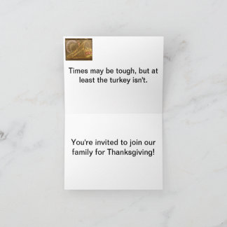 Um convite para a janta de Ação de Graças.