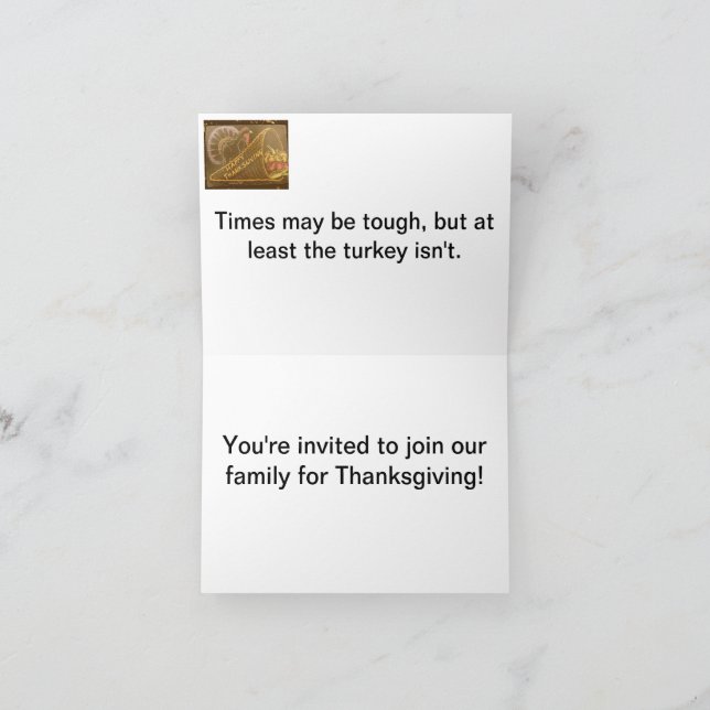 Um convite para a janta de Ação de Graças. (Interior)