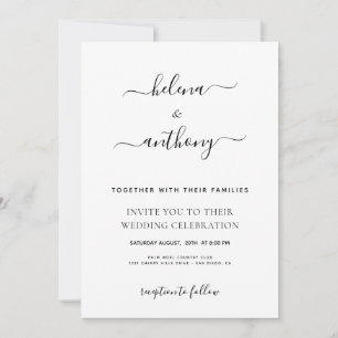 Um convite para casamento elegante e moderno.