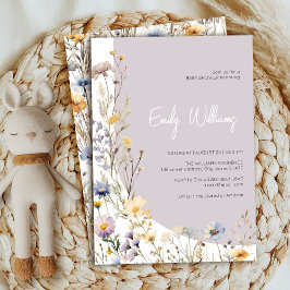 Um convite para chá de fraldas para uma menina de 