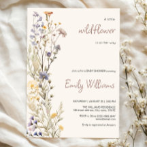 Um convite para chá de fraldas para uma menina de 