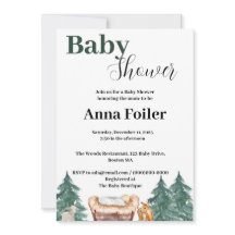 Um Convite para Chás de fraldas de Natal Verde