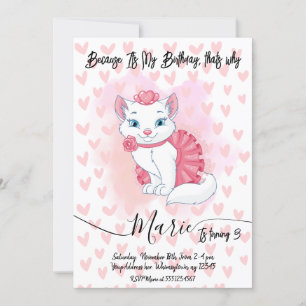 Um convite para o aniversário de uma garota de gat