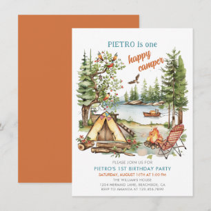 Um convite para primeiros aniversarios de Camper B