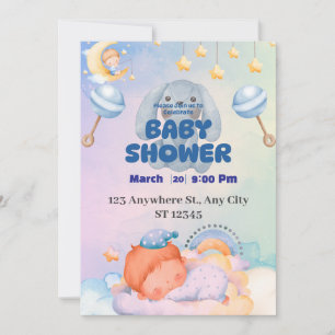 Um convite para um chá de fraldas cheio de alegria