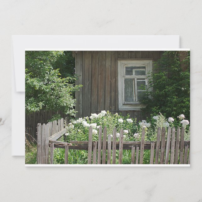 Um convite para uma cabana de madeira (Frente)