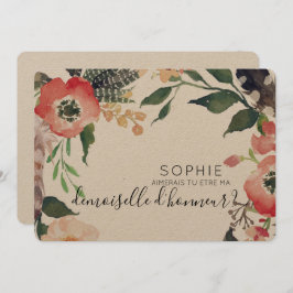 um convite personalizado de dama de honra