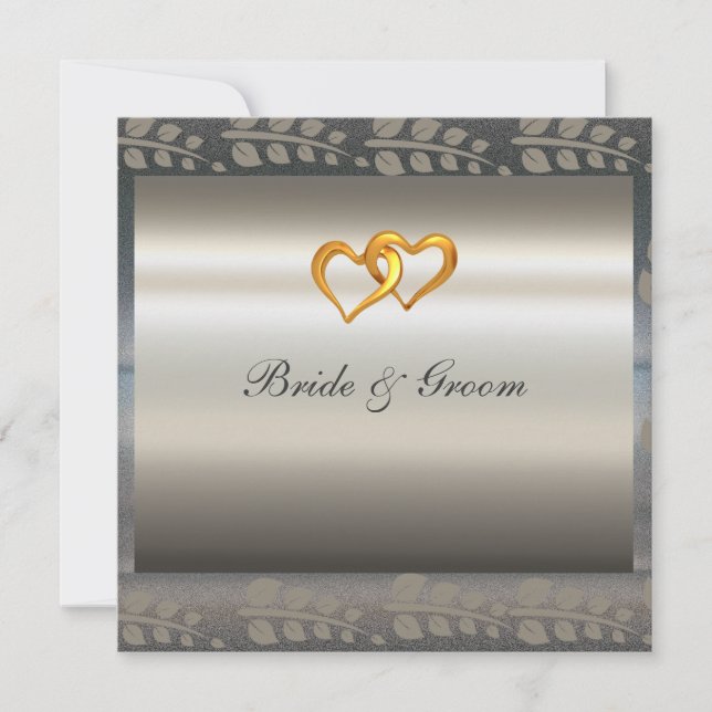 Um Convite Popular Elegante Para Casamento De Prat (Frente)