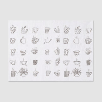 Um copo do doodle do chá - lenço de papel