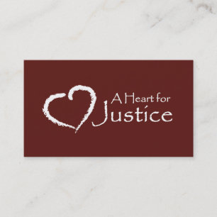 Um coração para cartões de justiça