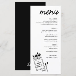 Um Correspondência Feita no Menu de Janto de Casam