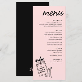 Um Correspondência Feita no Menu de Janto de Casam